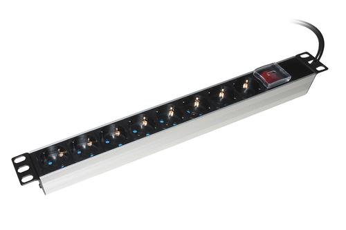 LINK MULTIPRESA DA RACK 19", 8 PRESE SCHUKO CON INTERRUTTORE SPINA SCHUKO 16A